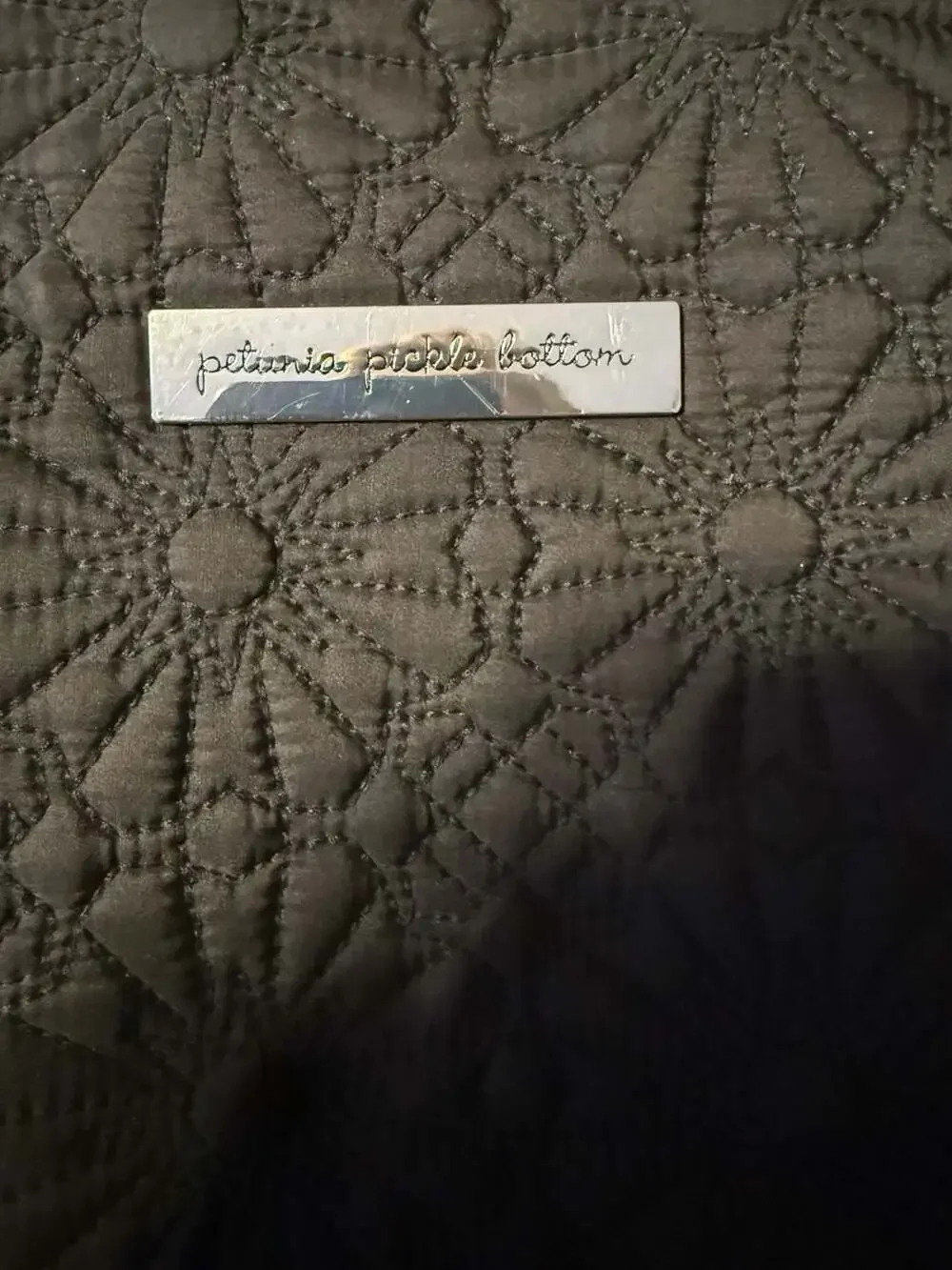Petunia Pickle Bottom Black Quilted Tote Bag